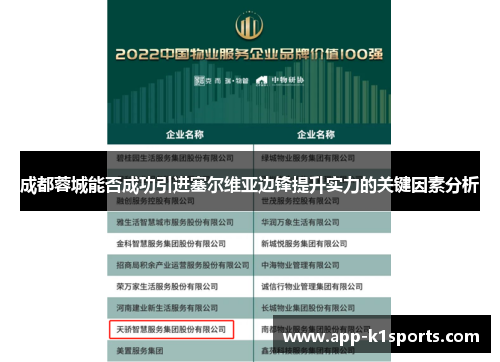 成都蓉城能否成功引进塞尔维亚边锋提升实力的关键因素分析 成都蓉城能否成功引进塞尔维亚边锋提升实力的关键因素分析